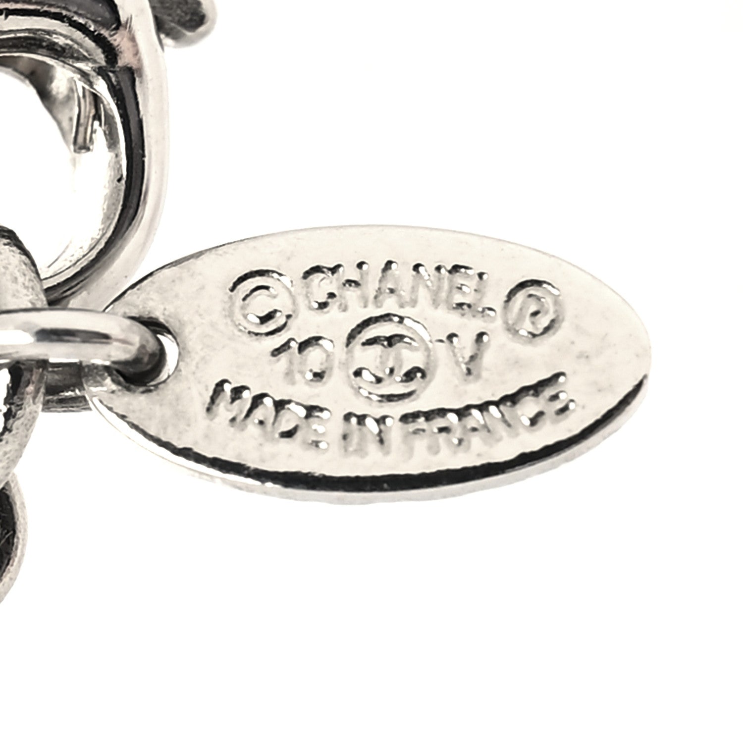 Chanel Crystal Timeless CC Necklace Silver 5 of 5