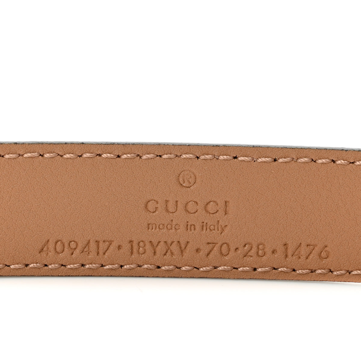 Azalea Calfskin Enamel Monochrome Double G 20mm Belt 70 28 Camelia
