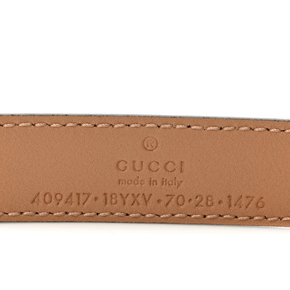 Gucci Azalea Calfskin Enamel Monochrome Double G 20mm Belt 70 28 Camelia 5 of 5