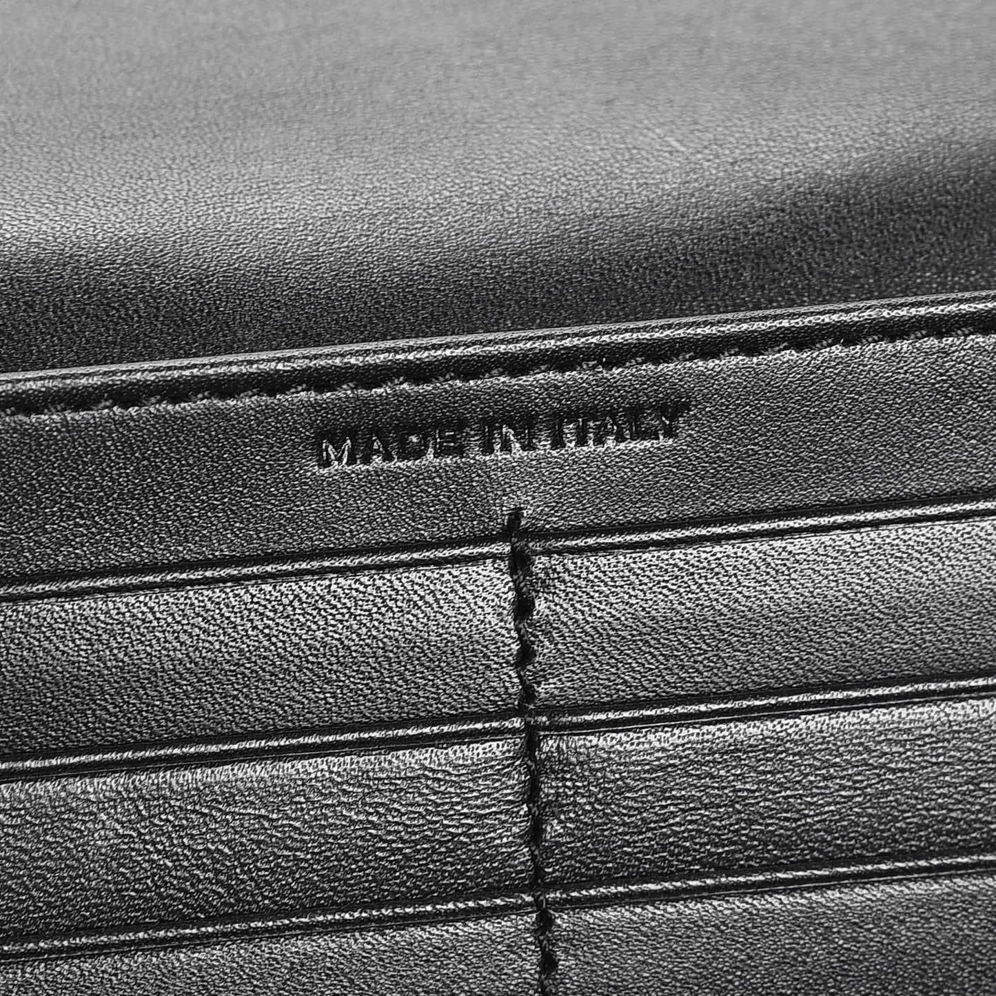 Calfskin Matelasse Chevron Monogram Flap Wallet Black