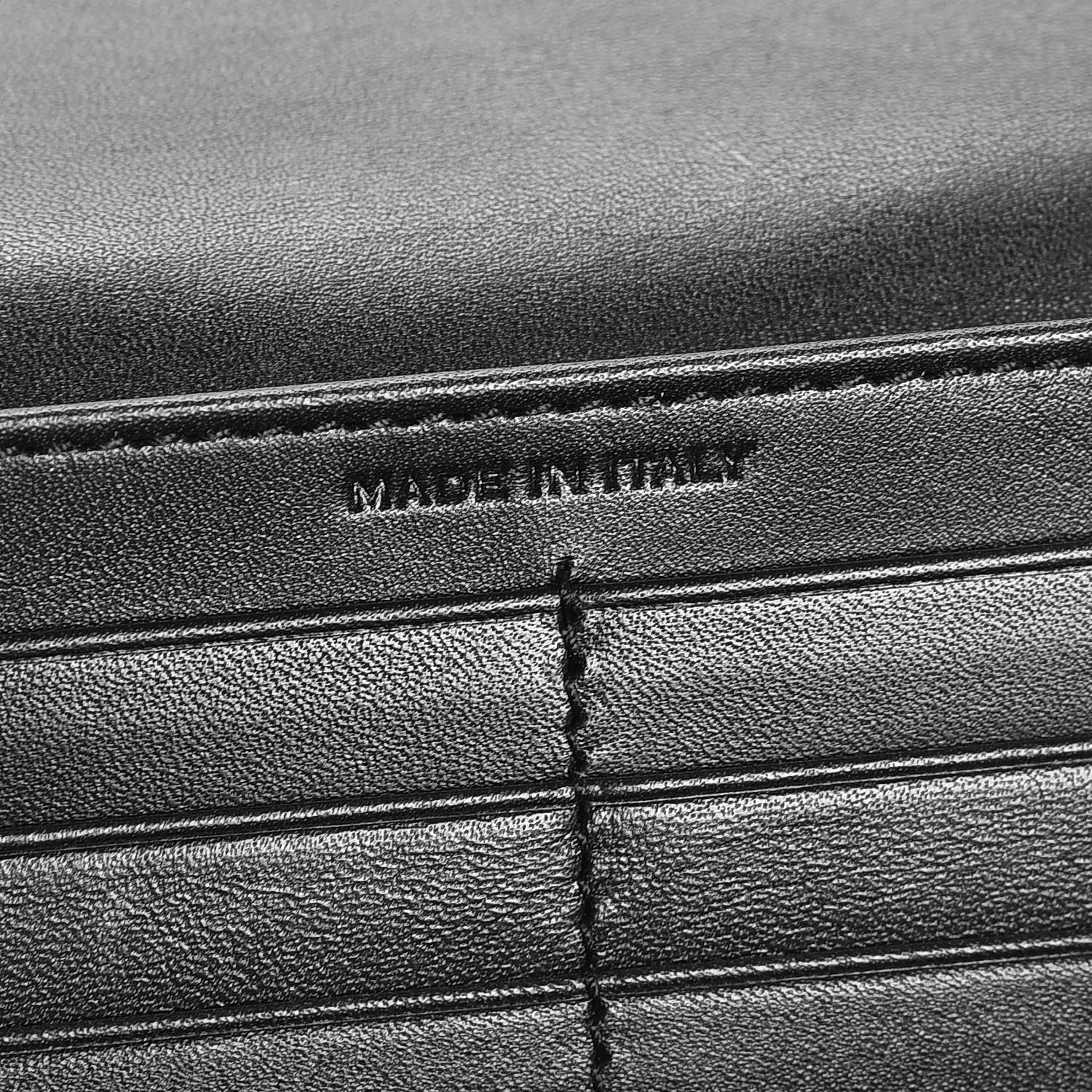 Saint Laurent Calfskin Matelasse Chevron Monogram Flap Wallet Black 8 of 9