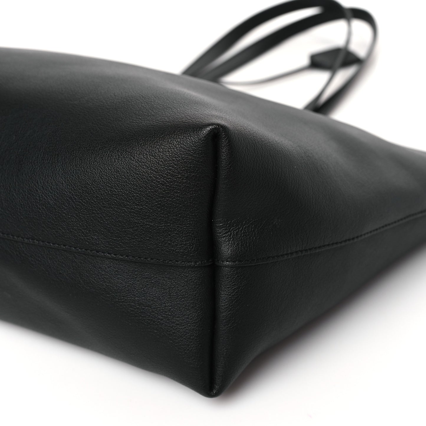 Calfskin East West Shopping Tote Black