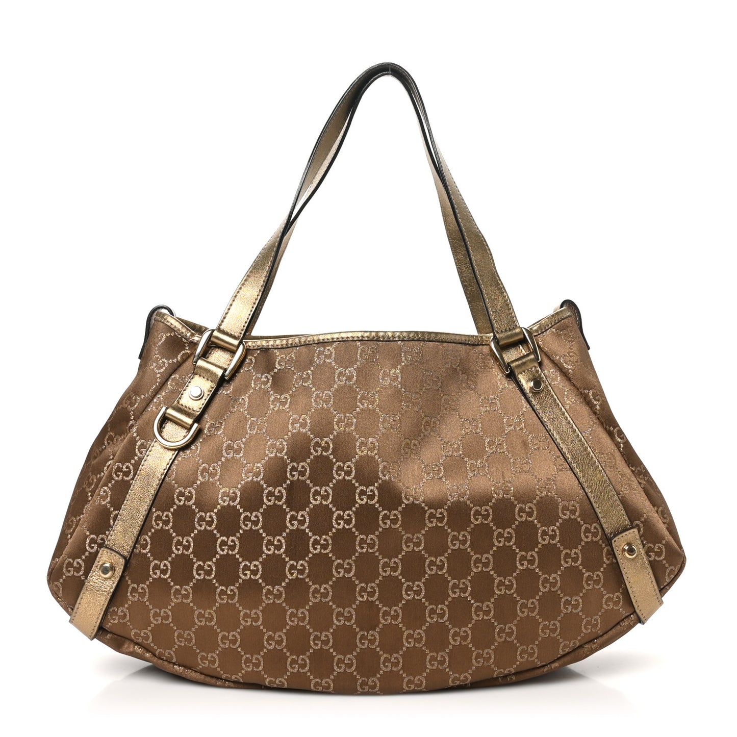 Satin Monogram Medium Abbey Shoulder Bag Bronze