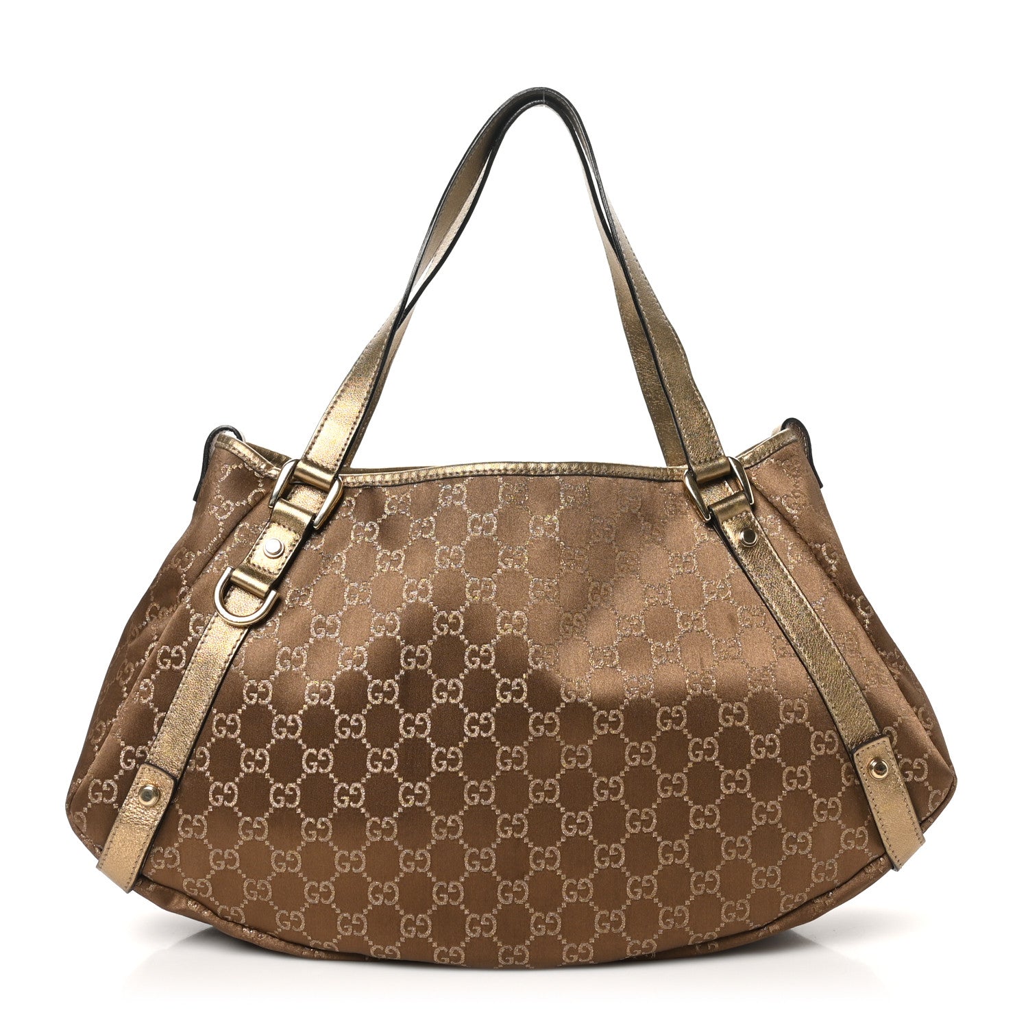 Gucci Satin Monogram Medium Abbey Shoulder Bag Bronze 1 of 10