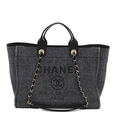 Chanel Lurex Boucle Medium Deauville Tote Black 2 of 17