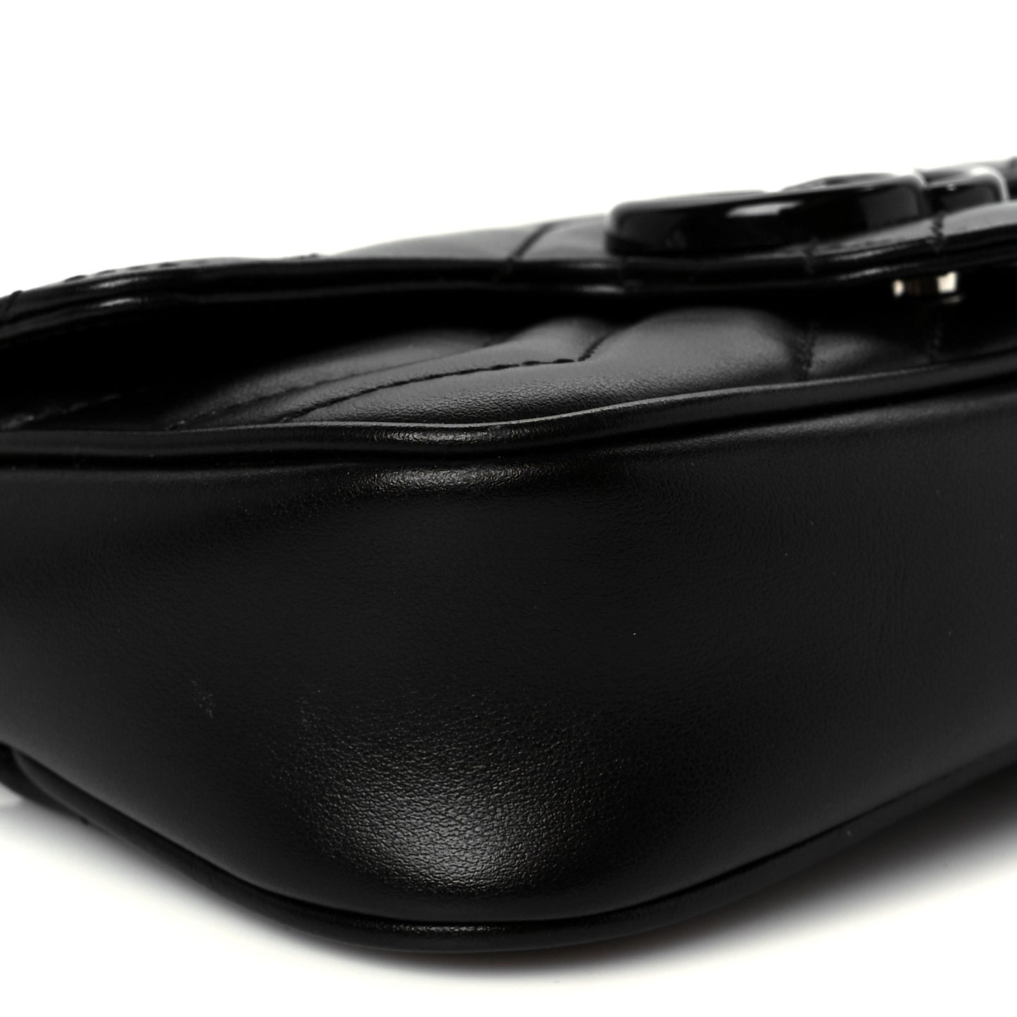 Calfskin Matelasse Monochrome GG Marmont Chain Belt Bag Black