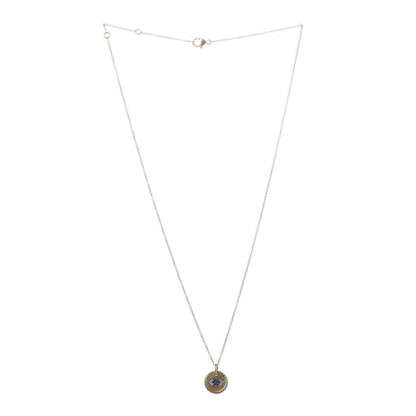 David Yurman 18K Yellow Gold Blue Sapphire Diamond Evil Eye Necklace 3 of 5