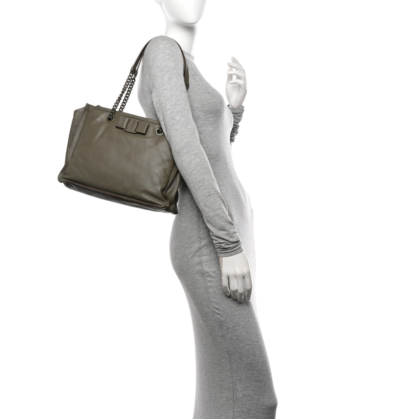 Calfskin Viva Bow Tote Green