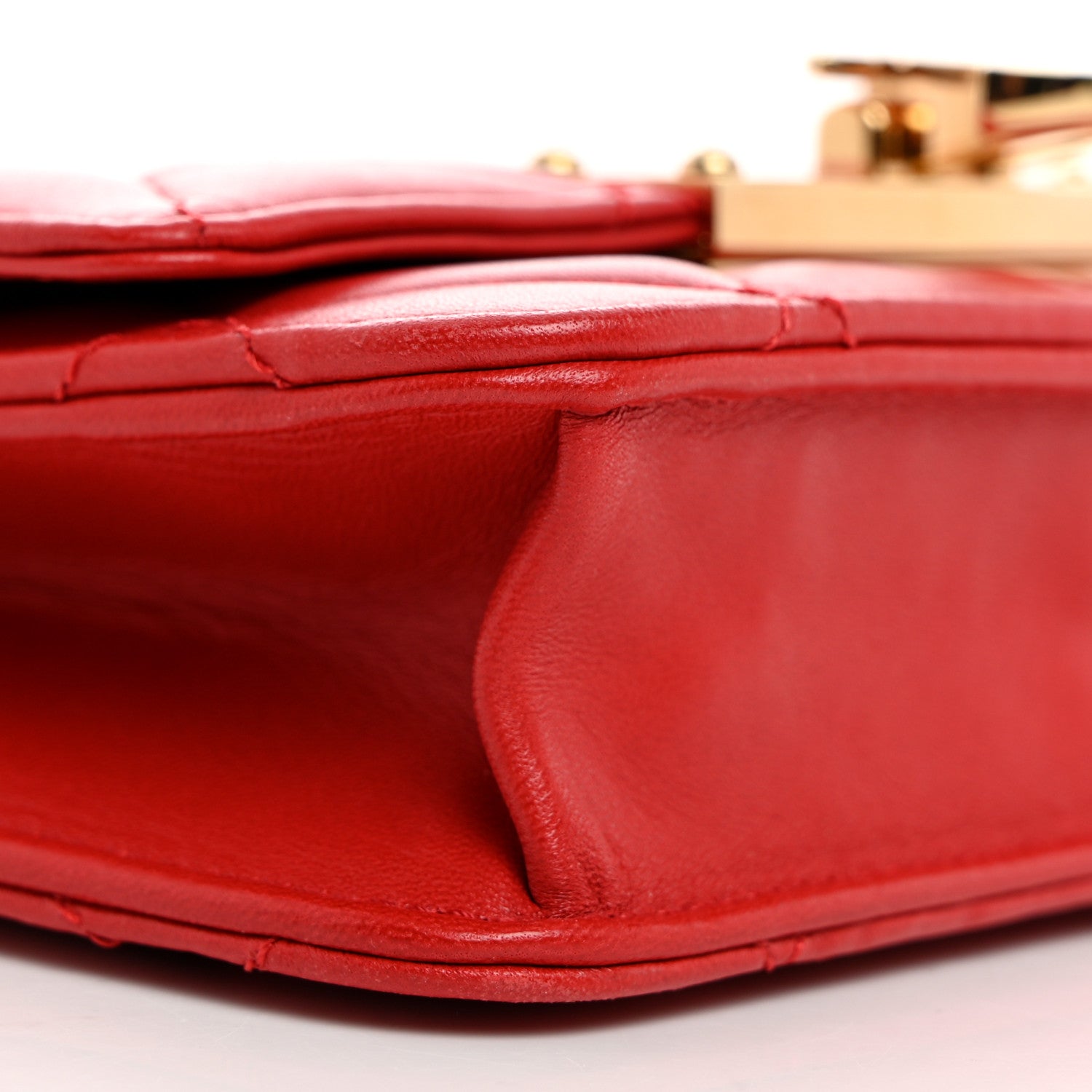 Chanel Lambskin Quilted Golden Class Wallet on Chain WOC Red 9 of 10