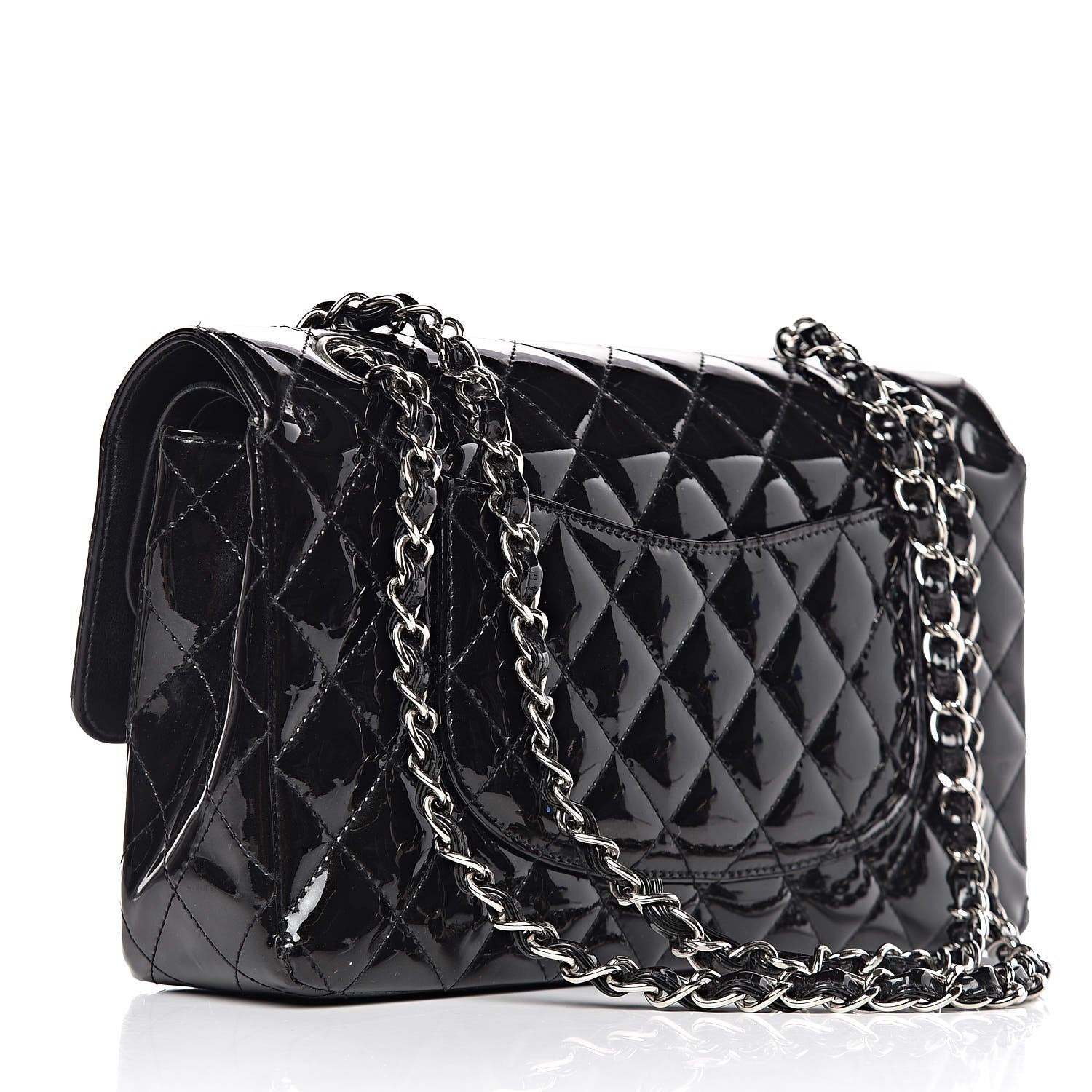 Chanel Patent Quilted Medium Double Flap Black 3 of 17