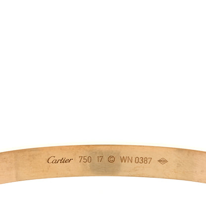 Cartier 18K Yellow Gold Brushed Finish LOVE Bracelet 17 7 of 8