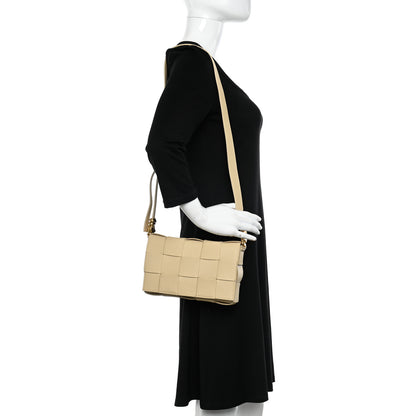 Bottega Veneta Grained Calfskin Maxi Intrecciato Cassette Crossbody Bag Porridge 2 of 9