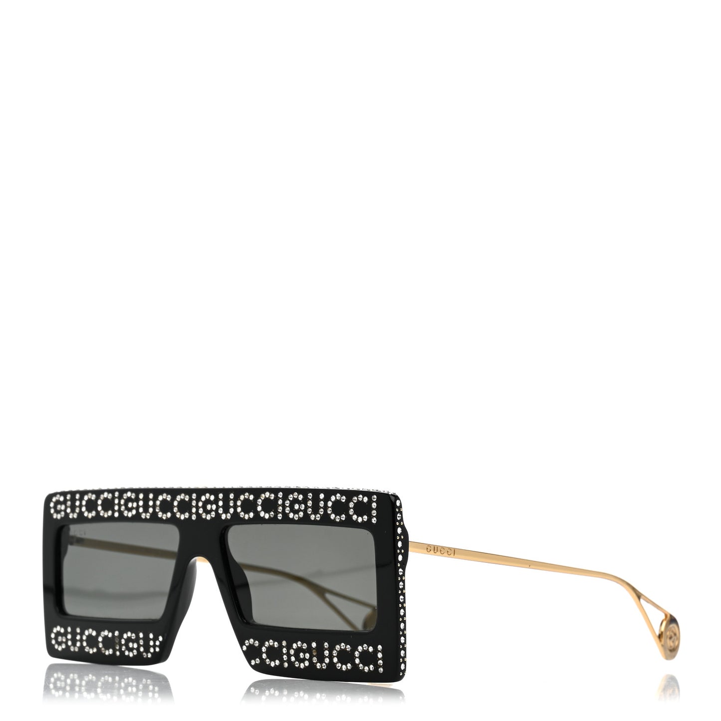 Acetate Crystal Mask-Frame Sunglasses GG0431S Black