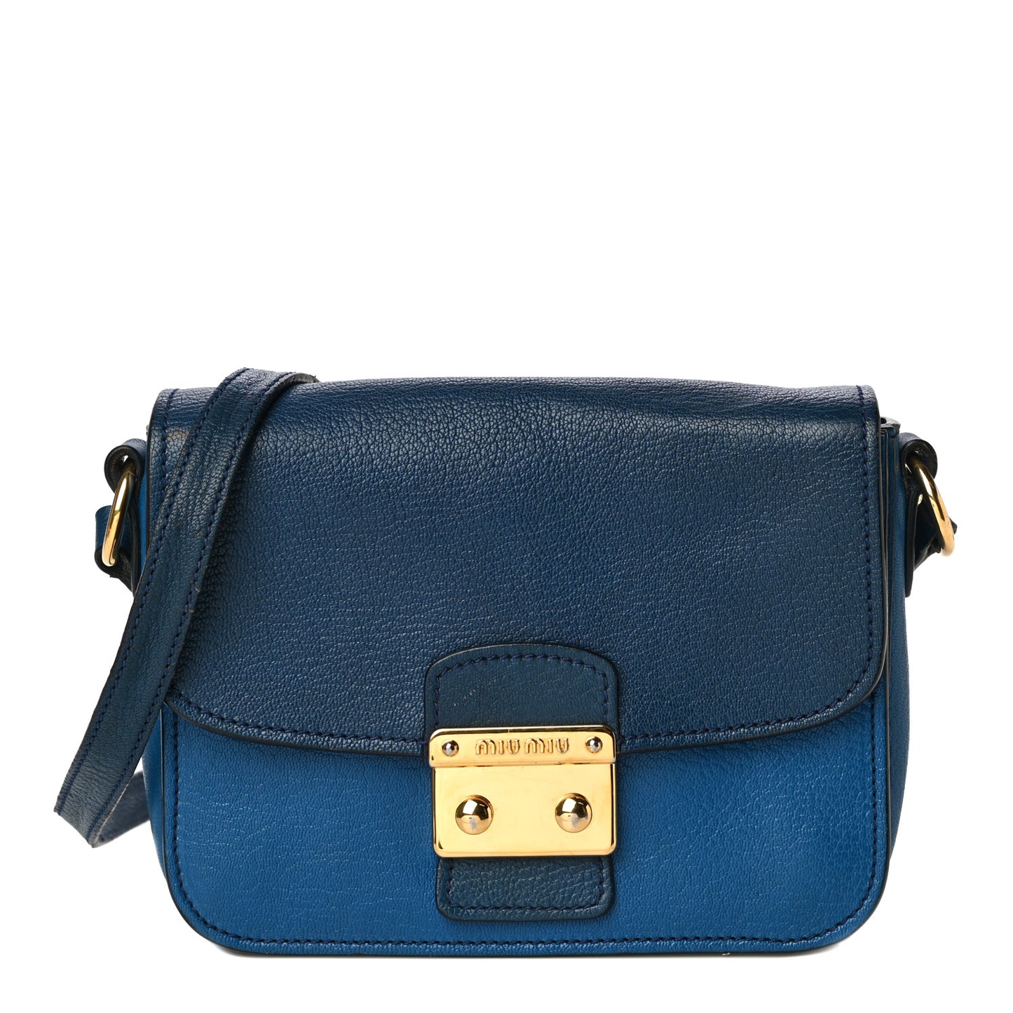 Vitello Phenix Madras Shoulder Bag Cobalto Marea
