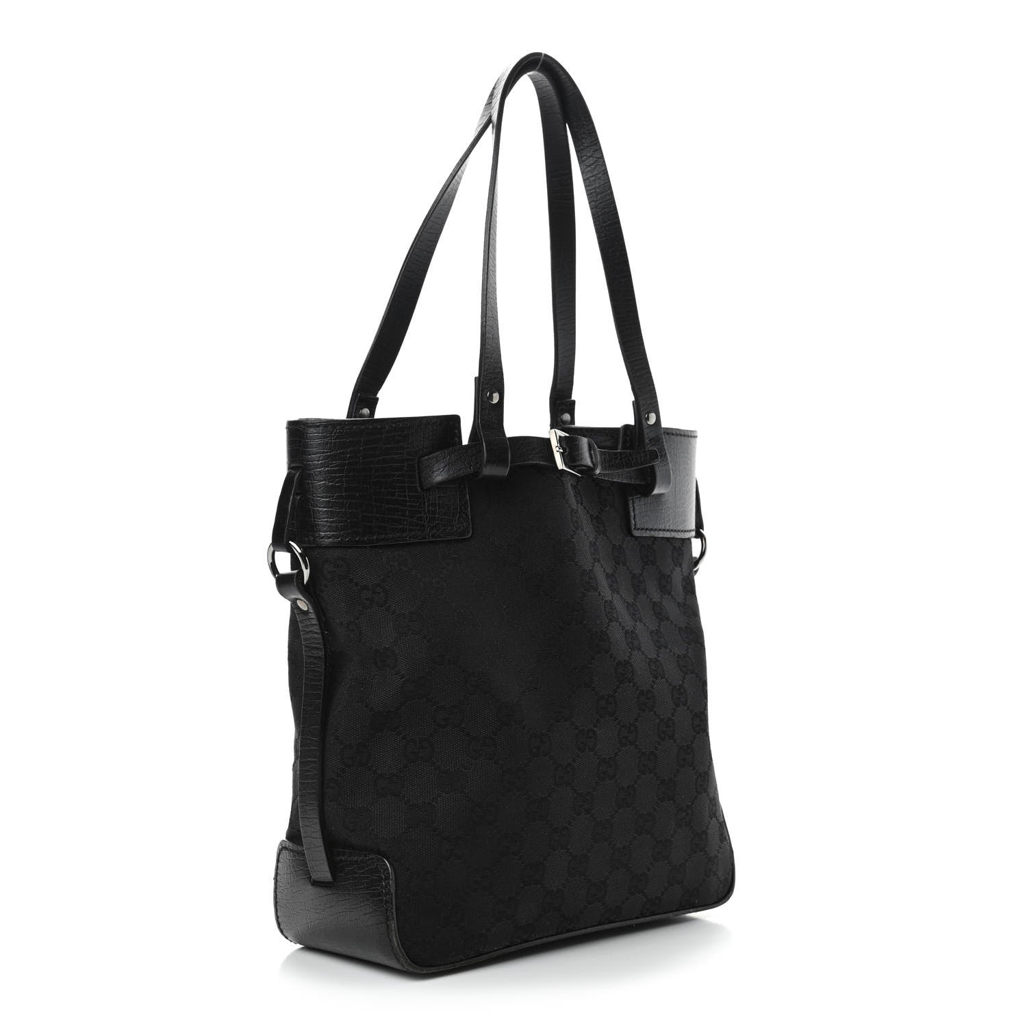 Gucci Monogram Small Bucket Tote Black 2 of 6