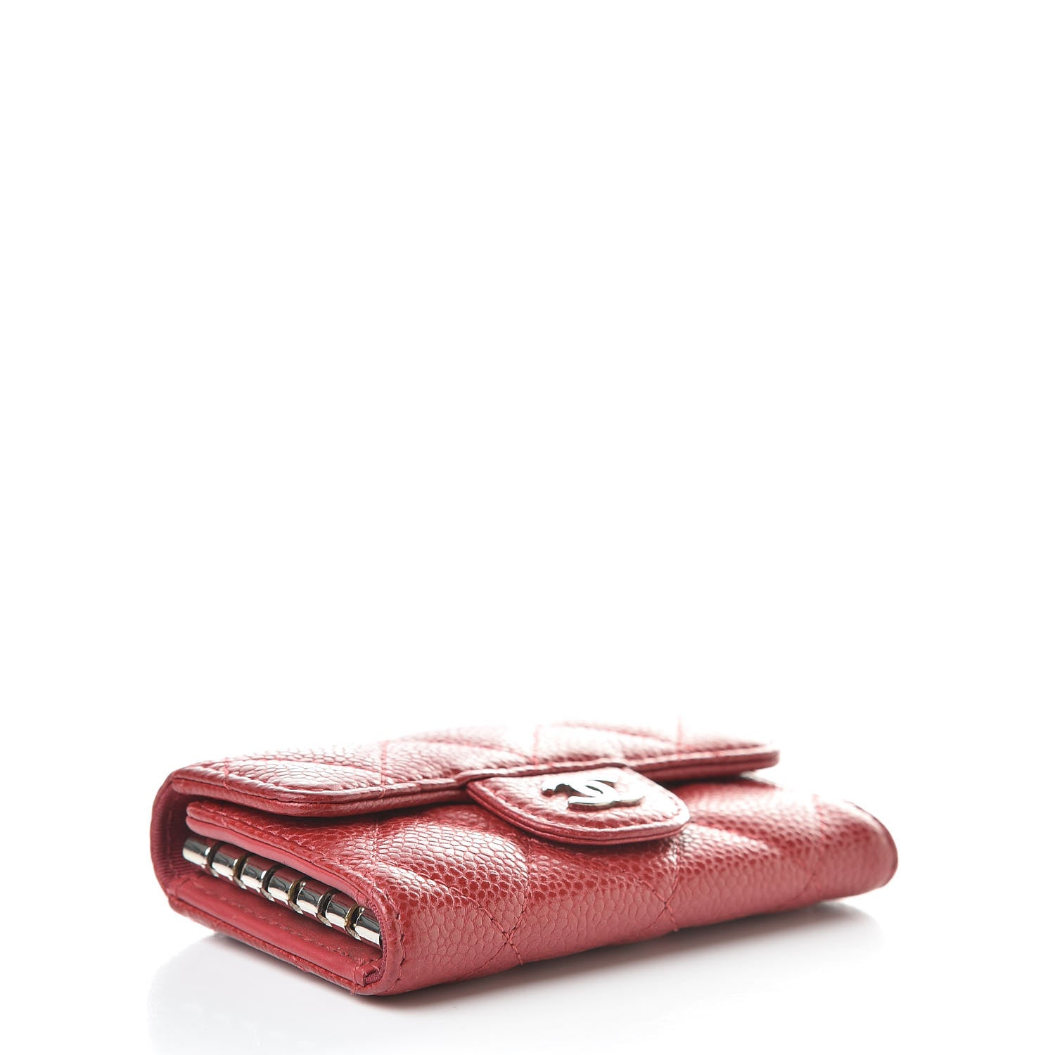 Chanel Metallic Caviar Quilted 6 Key Holder Dark Pink 4 of 10