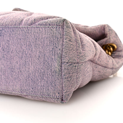 Saint Laurent Denim Quilted Small Loulou Puffer Monogram Chain Satchel Bleached Lilac 10 of 10
