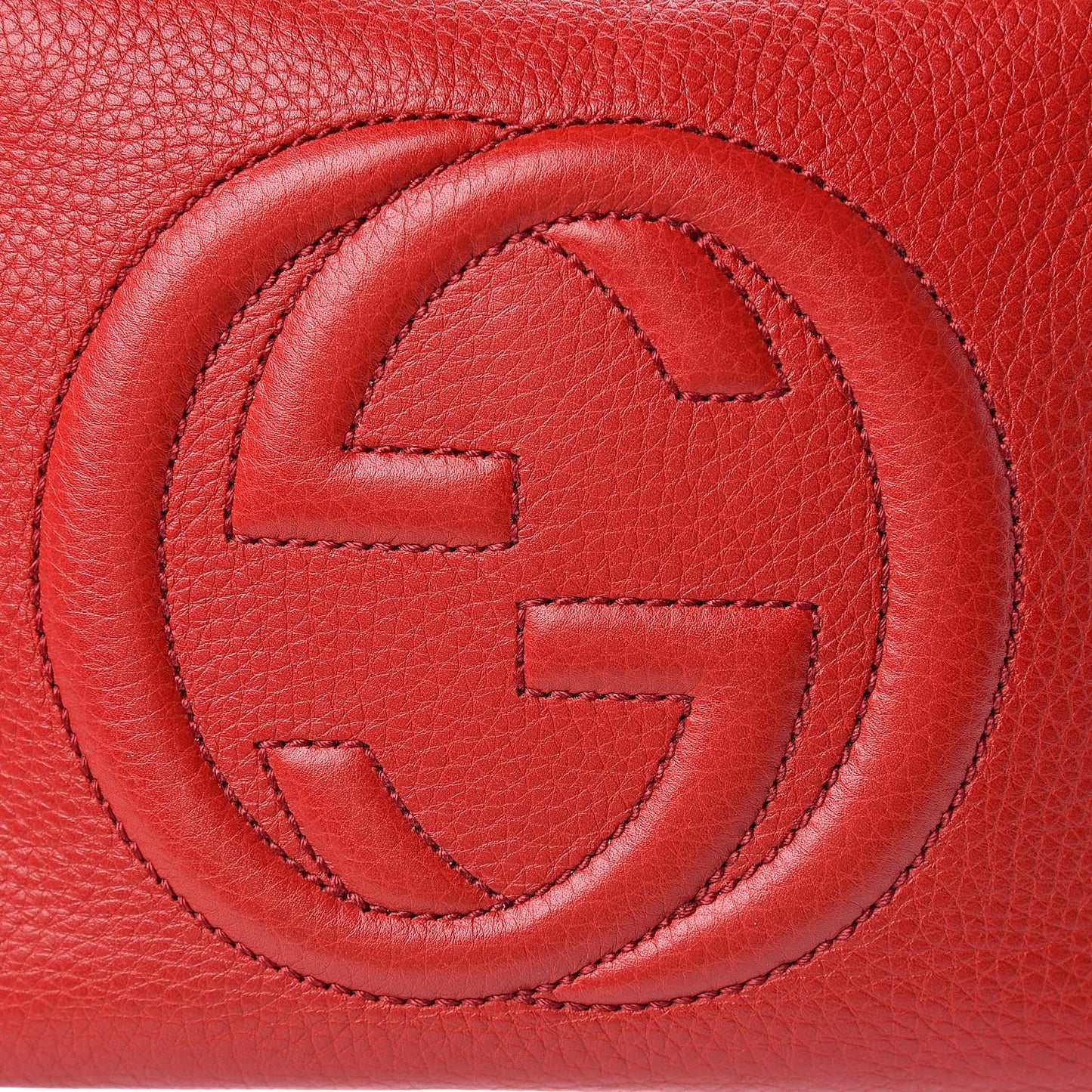 Pebbled Calfskin Small Soho Disco Bag Tabasco Red