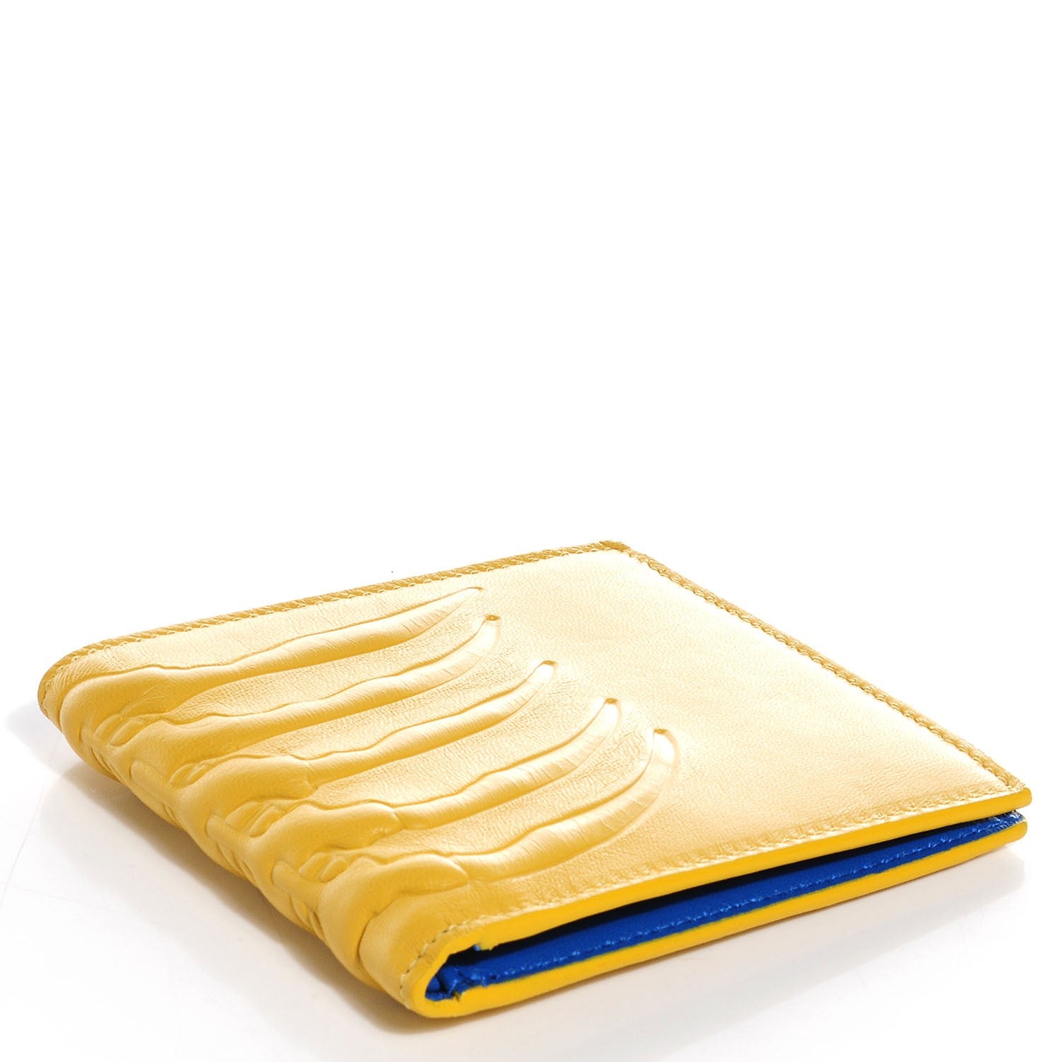Alexander McQueen Leather Embossed Ribcage Billfold Wallet 4 of 7