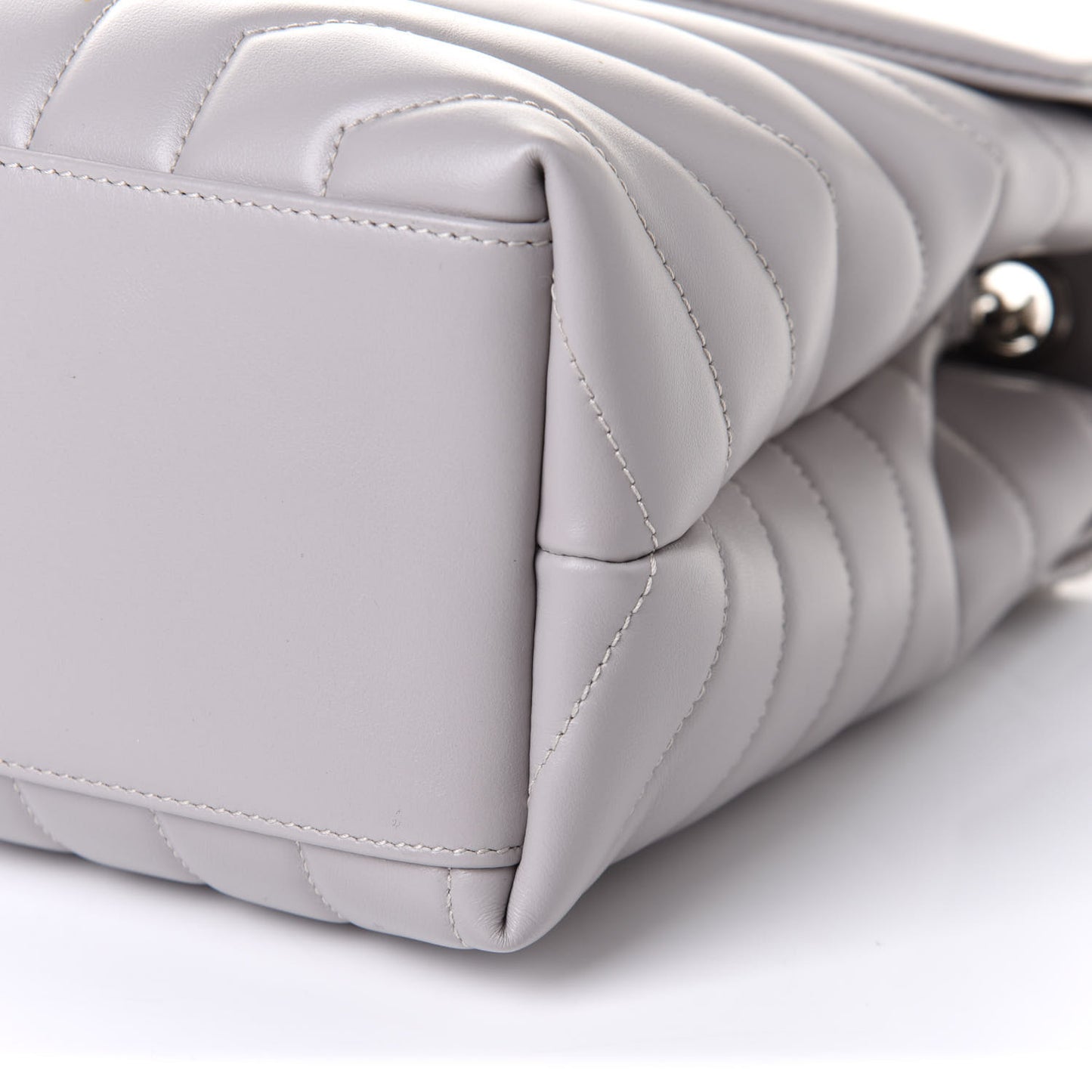 Calfskin Y Quilted Monogram Medium Loulou Chain Satchel Granite