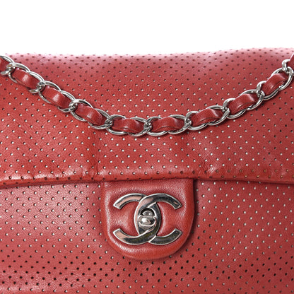 Chanel Lambskin Perforated Medium Baseball Spirit Flap Red 12 of 12