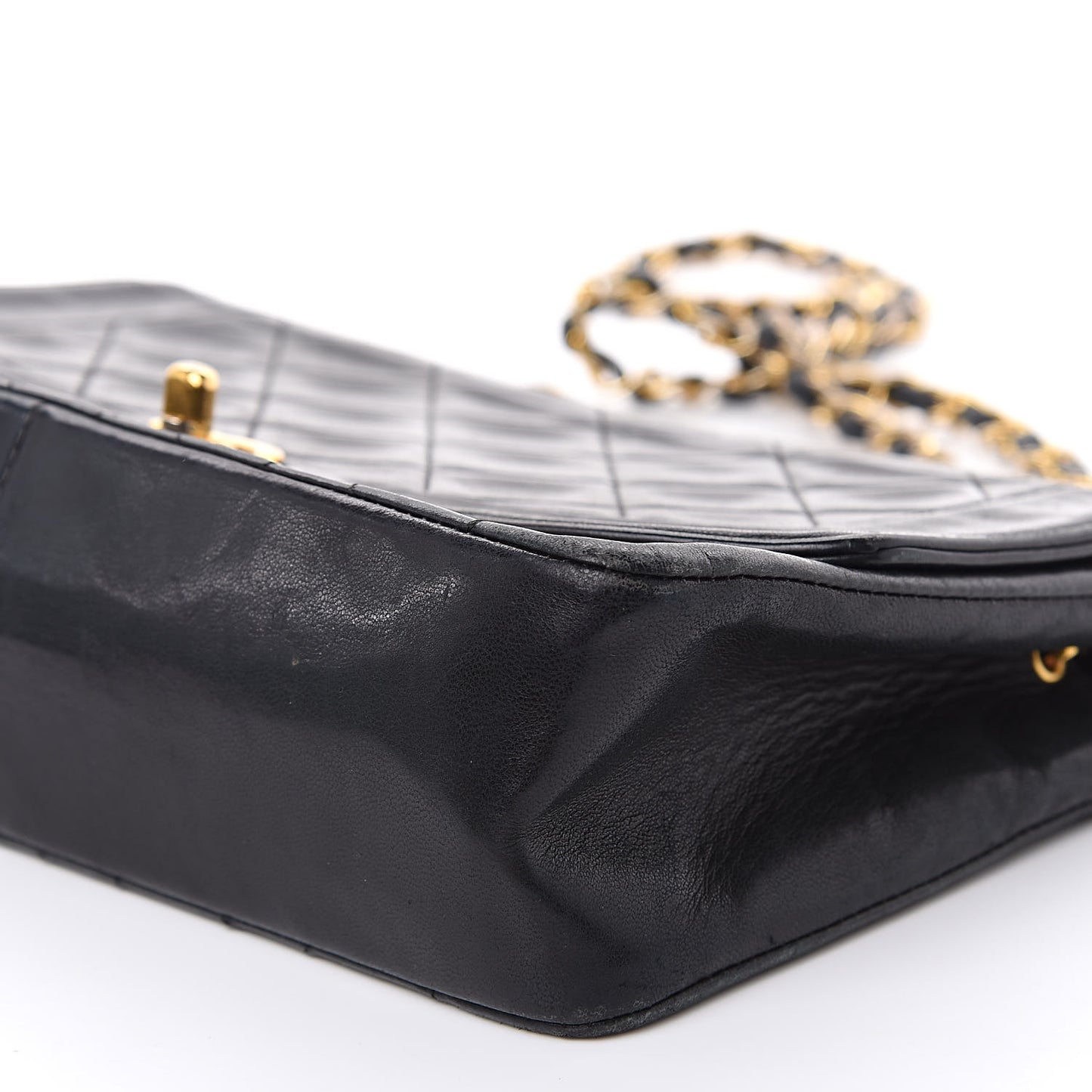 Lambskin Quilted Small Single Flap Black