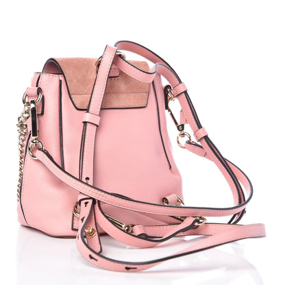 Chloe Suede Calfskin Mini Faye Backpack Washed Pink 3 of 10
