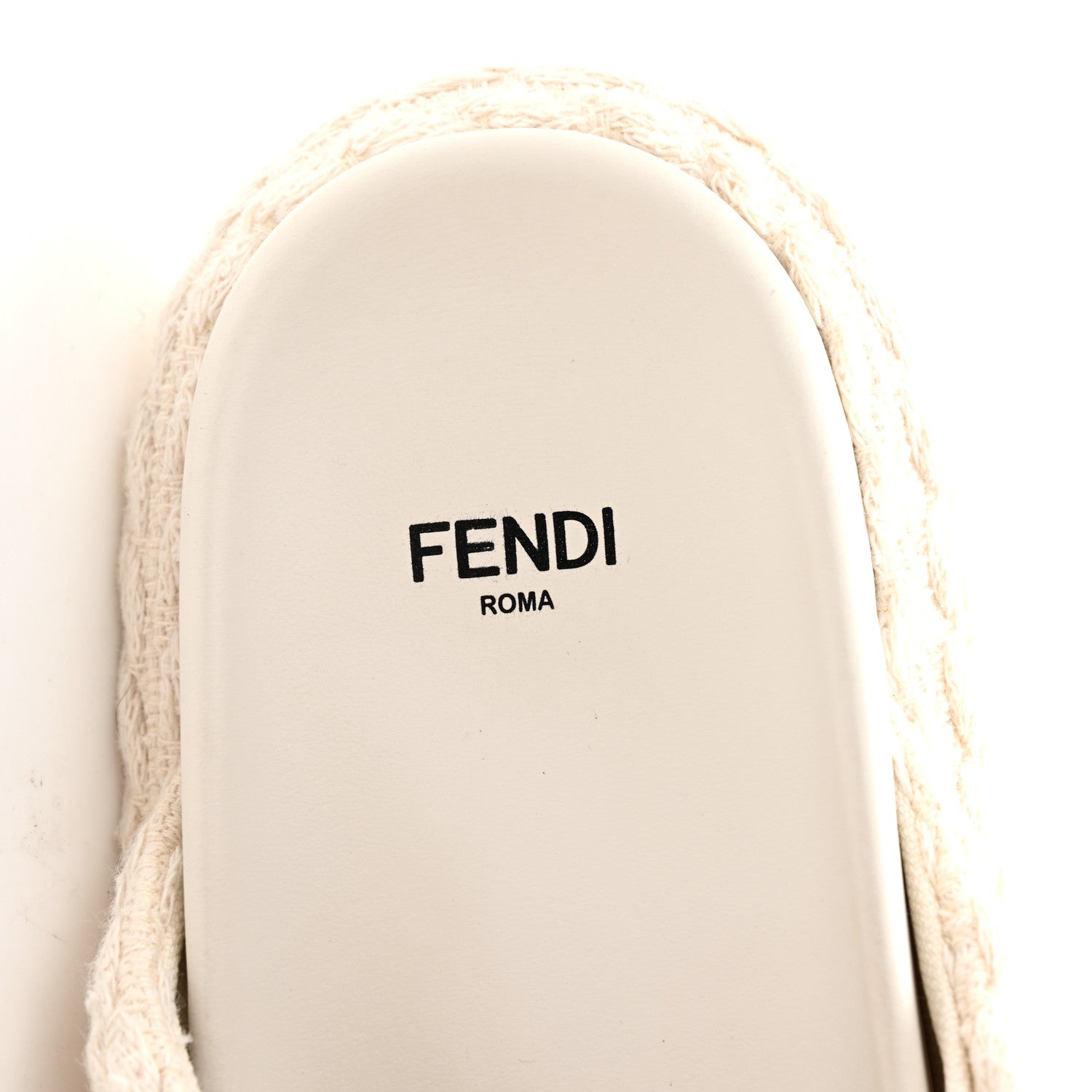 Fendi Tessuto Treccia Jacquard Ricamo Logo Slides 40 Grezzo Moka 7 of 11