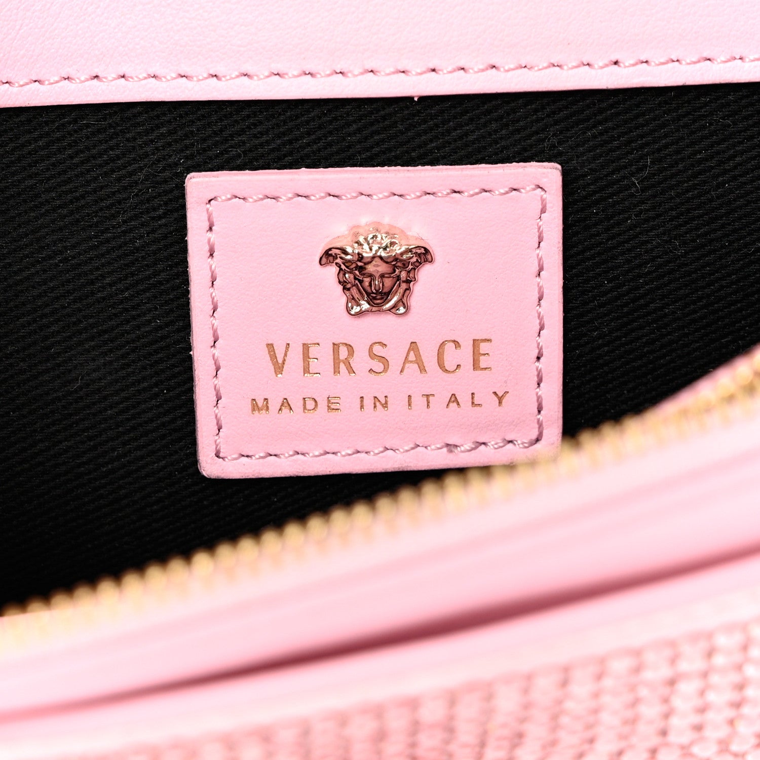 Versace Vitello Crystal Palazzo Evening Bag Pink 6 of 10