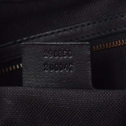 Gucci Nubuck Brocade Medium Soft Stirrup Shoulder Bag Black 9 of 10