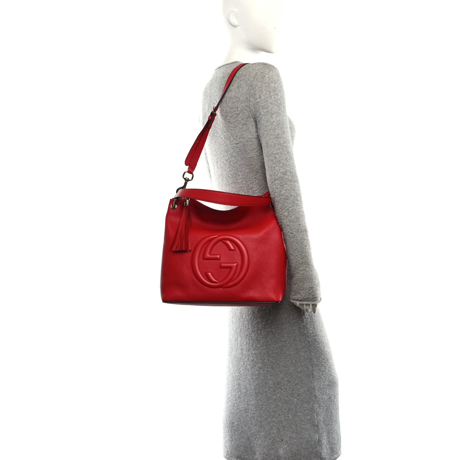 Gucci Pebbled Calfskin Large Soho Hobo Tabasco Red 2 of 10