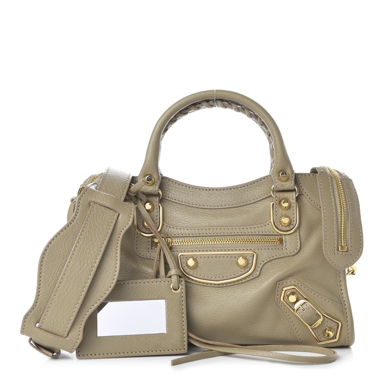 Balenciaga Chevre Gold Metallic Edge Hardware Mini City Beige Latte 1 of 10