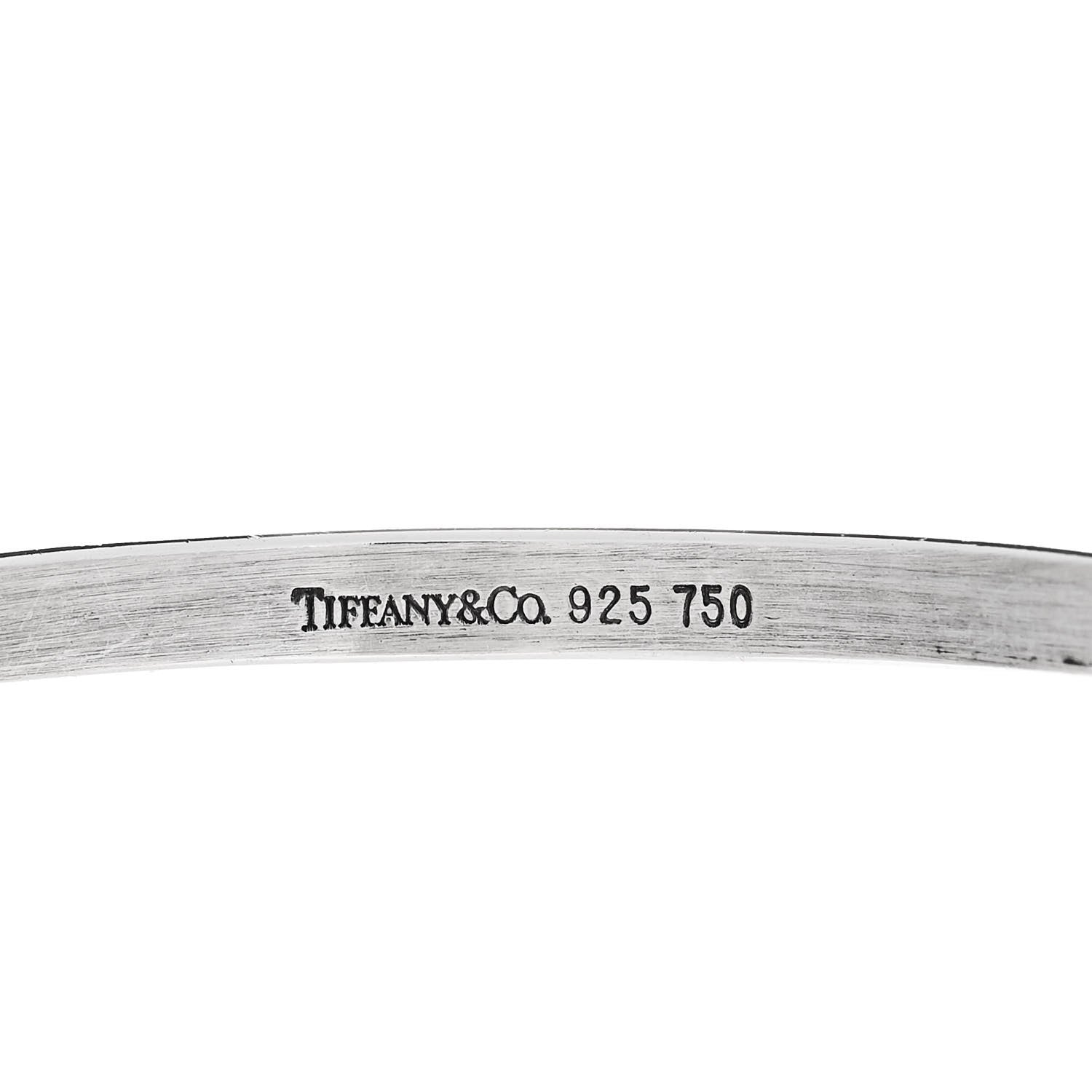 Tiffany Sterling Silver 18K Yellow Gold Hook Eye Bangle Bracelet 3 of 5