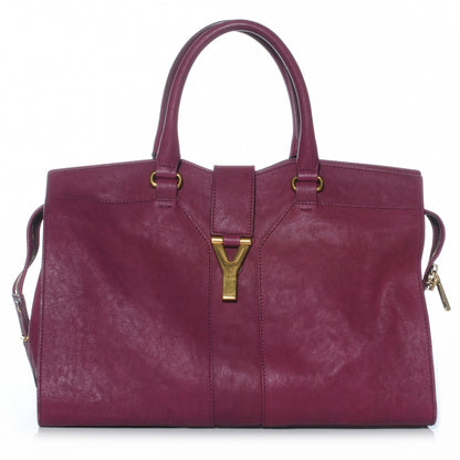 Saint Laurent Leather Medium Cabas Chyc Black Cherry 1 of 7