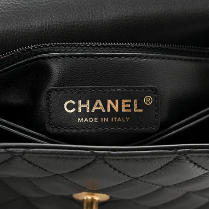 Chanel Calfskin Strass Quilted Mini Coco Handle Flap Black 5 of 9