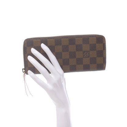 Louis Vuitton Damier Ebene Clemence Wallet Rose Ballerine 2 of 8