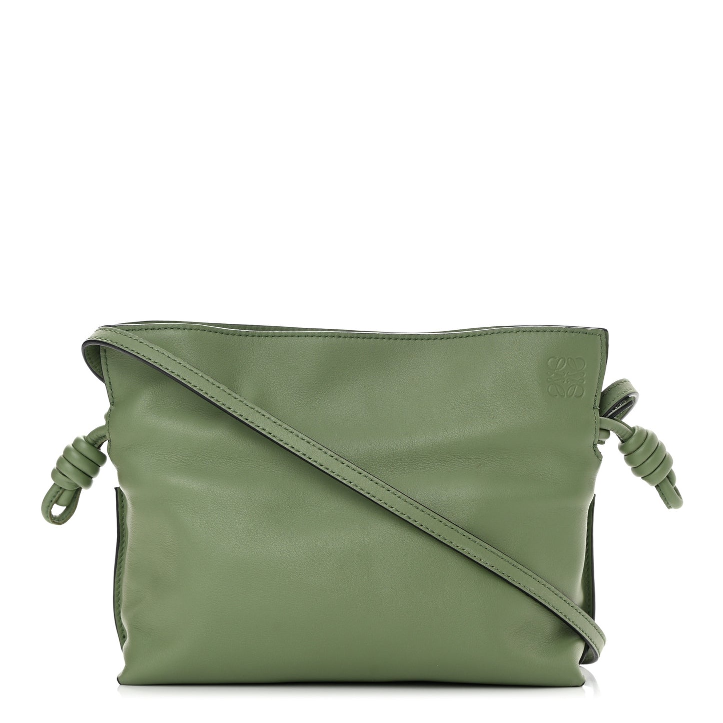 Calfskin Mini Flamenco Knot Clutch Rosemary