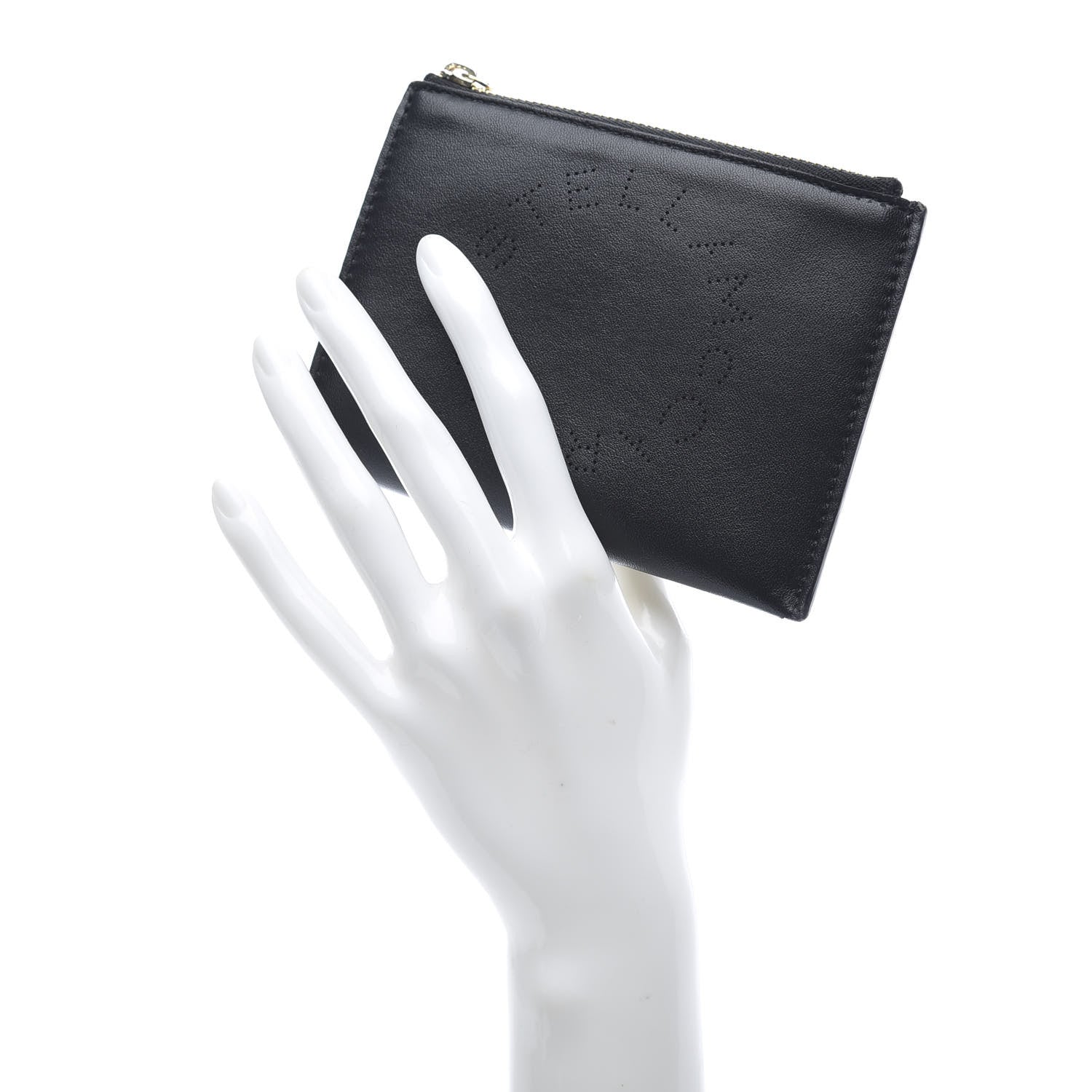 Stella McCartney Eco Alter Nappa Perforated Small Key Pouch Black 3 of 10