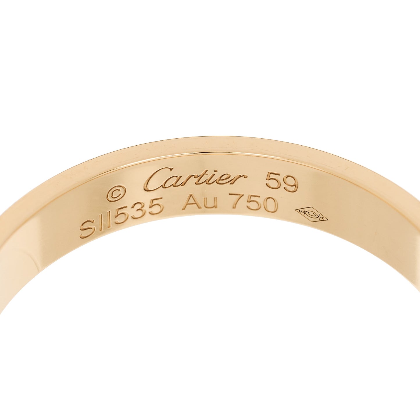 18K Yellow Gold 3.5mm LOVE Wedding Band Ring 59 8.75