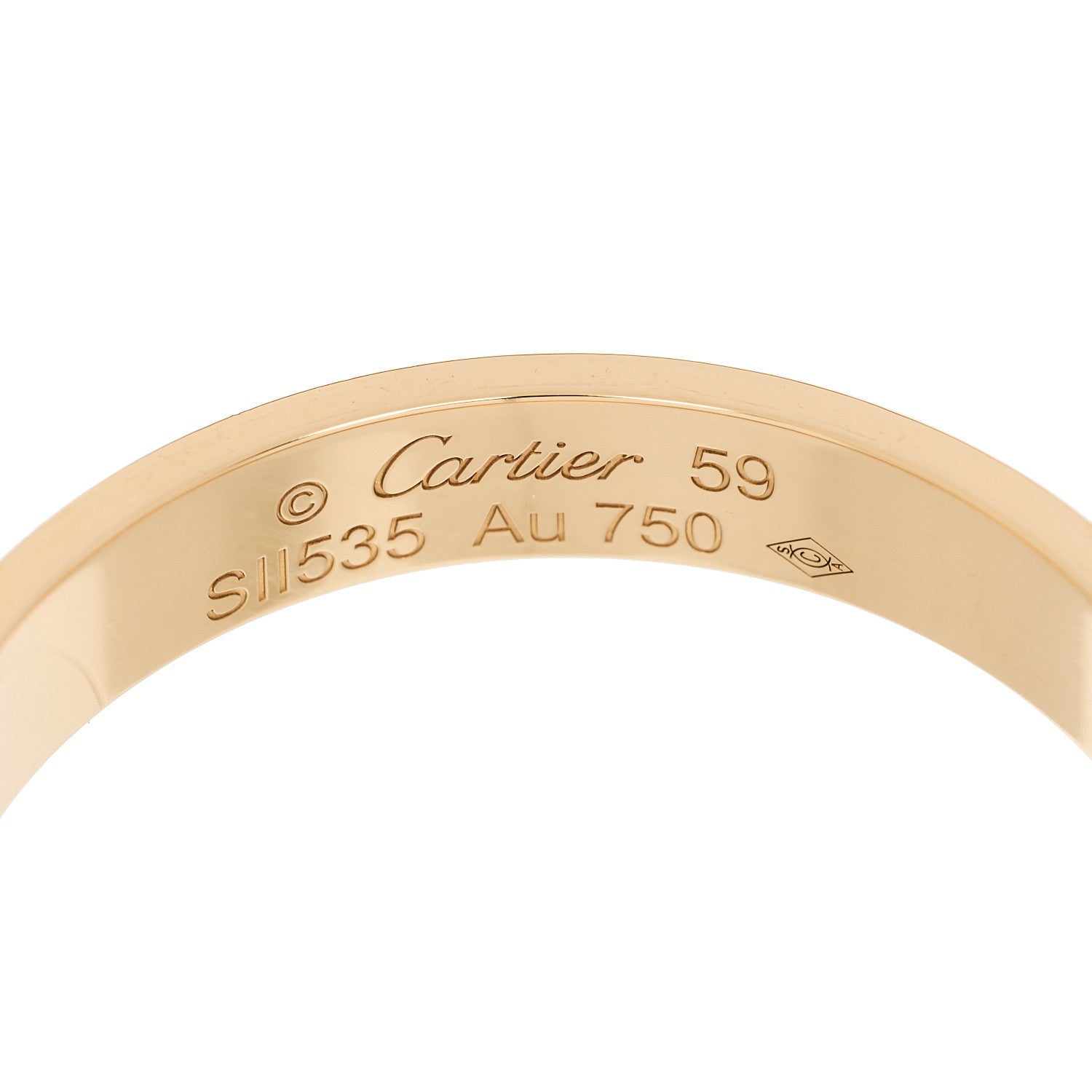Cartier 18K Yellow Gold 3.5mm LOVE Wedding Band Ring 59 8.75 4 of 5