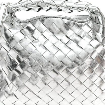 Bottega Veneta Metallic Lambskin Intrecciato Mini Hop Silver 7 of 9