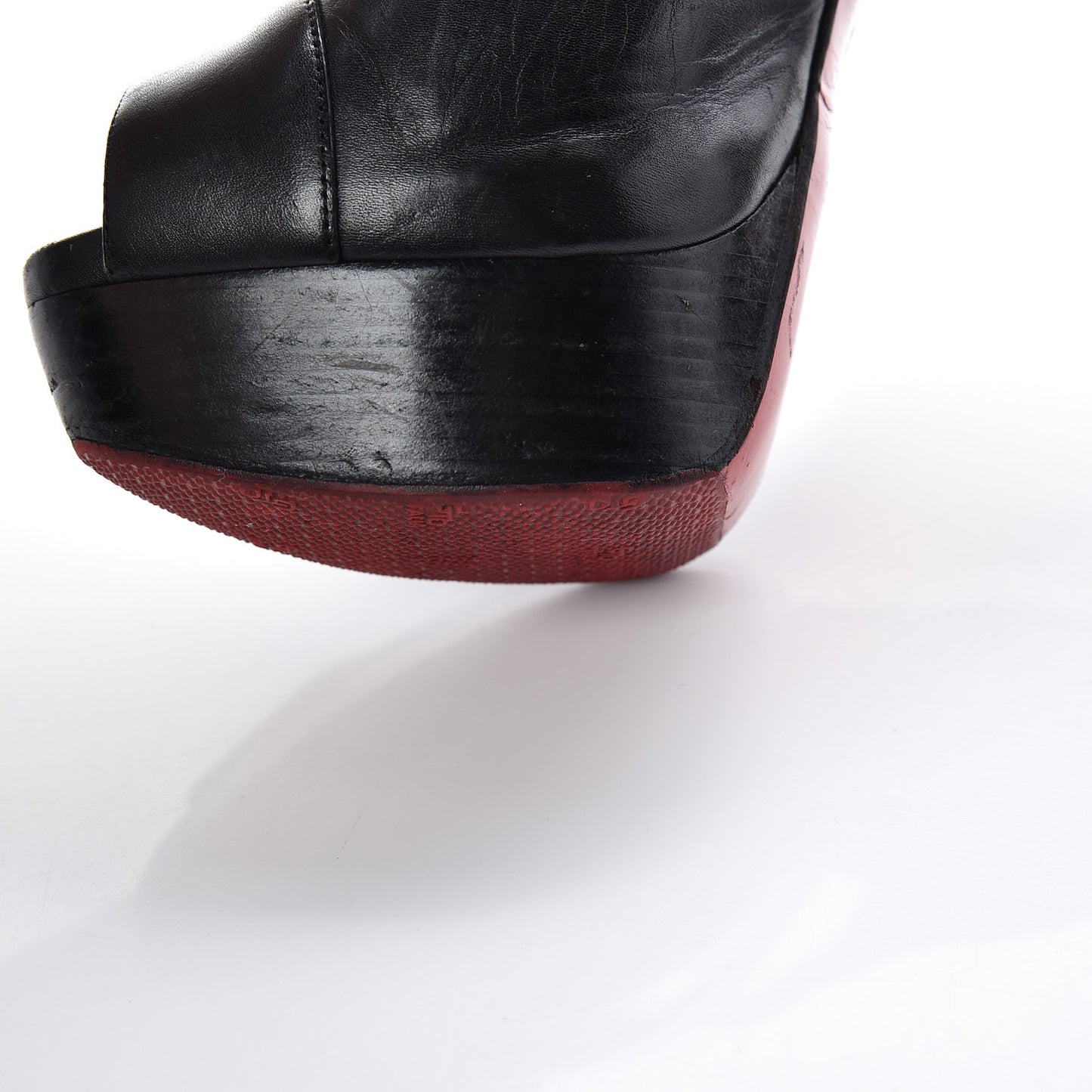 Calfskin Pitou 150 Peep Toe Platform Booties 37 Black