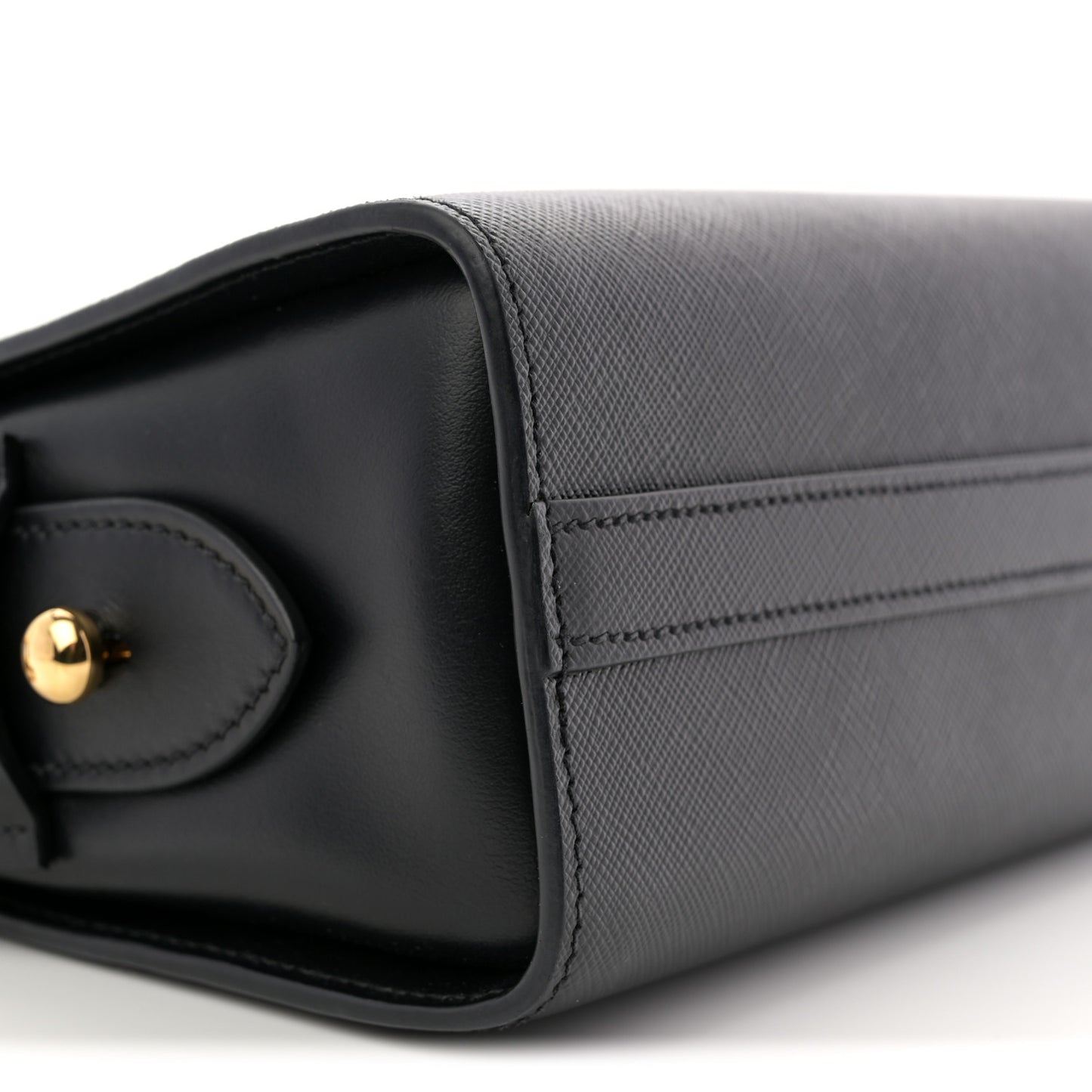 Saffiano City Calfskin Esplanade Crossbody Bag Black