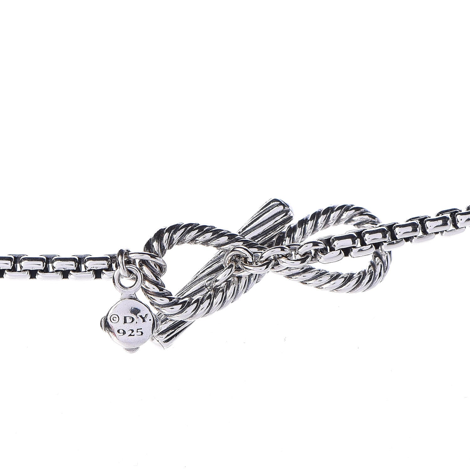 David Yurman Sterling Silver Chalcedony Infinity Necklace 4 of 4