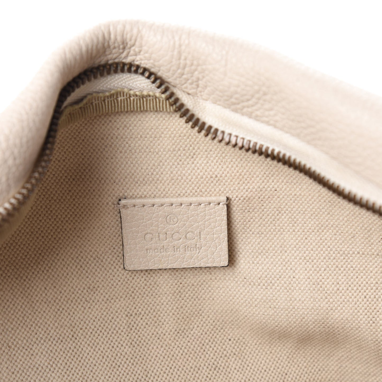 Grained Calfskin Logo Belt Bag White