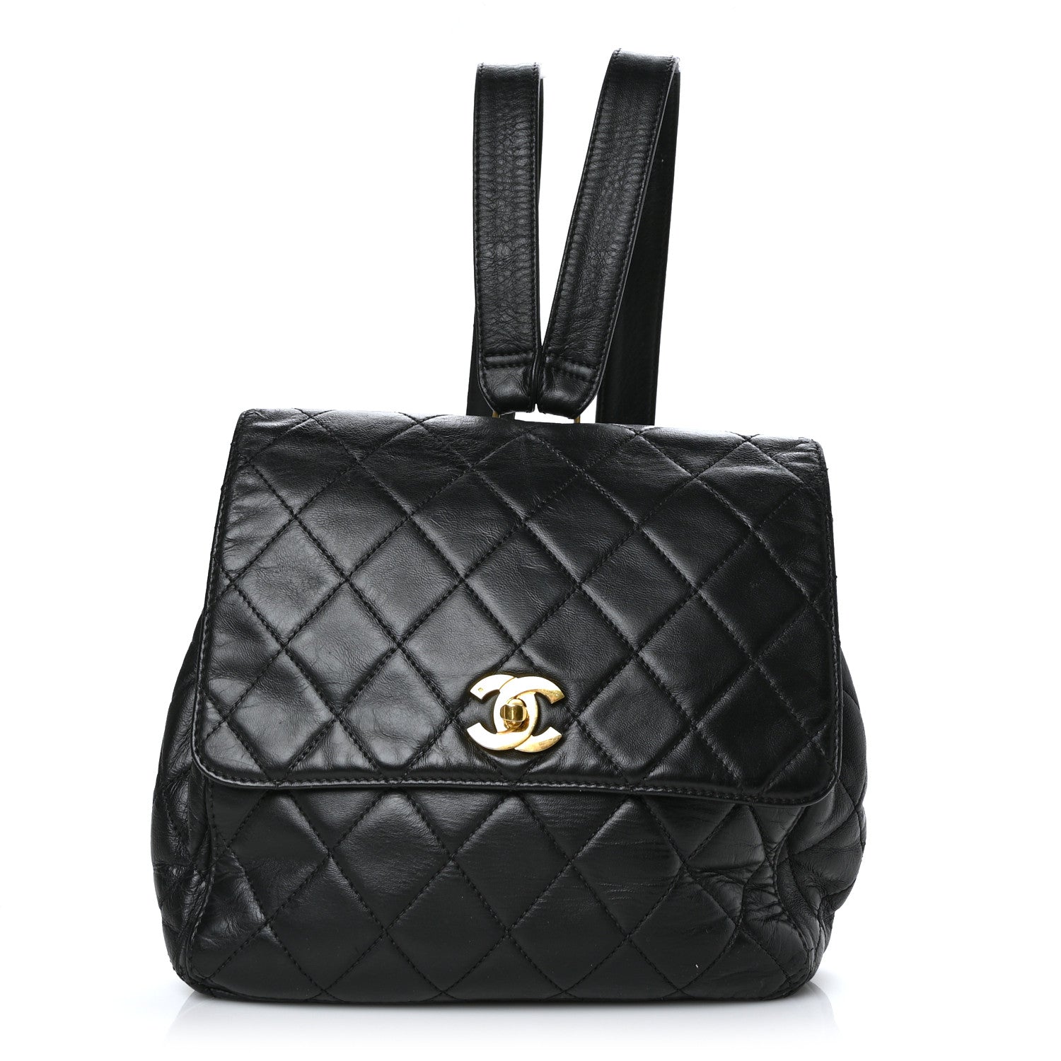 Chanel Lambskin Quilted Backpack Black 1 of 10