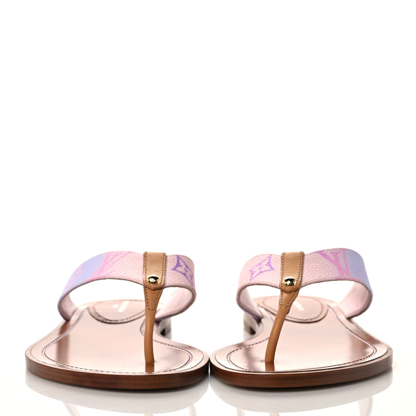 Monogram Sunny Flat Thong Sandals 36 Rose Clair Pink