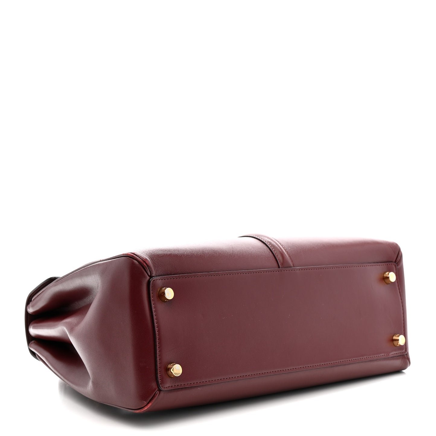 Satinated Calfskin Medium 16 Top Handle Bag Light Burgundy