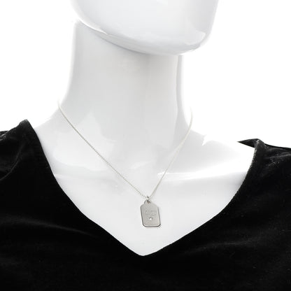 Tiffany Sterling Silver Diamond Yours Truly Charm Necklace 2 of 7
