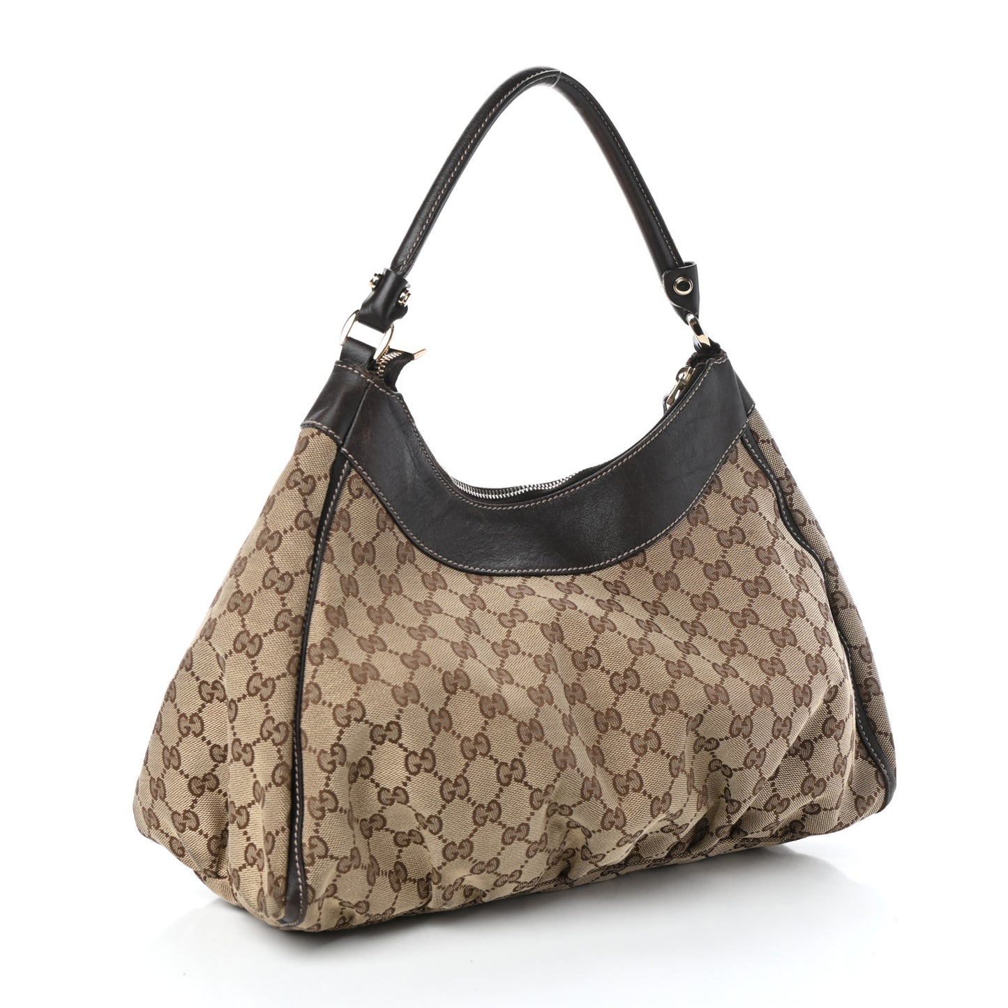 Monogram Large D Gold Hobo Dark Brown